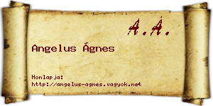 Angelus Ágnes névjegykártya