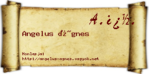 Angelus Ágnes névjegykártya