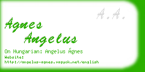 agnes angelus business card